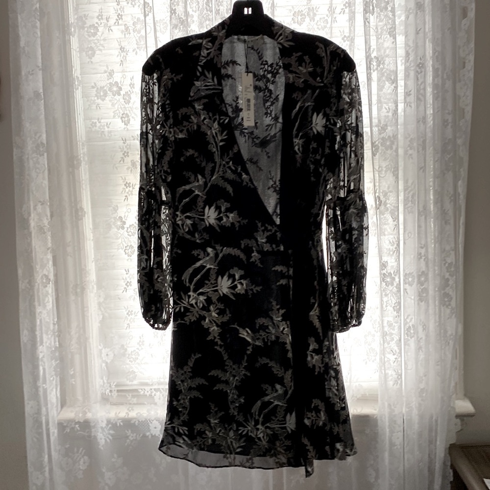 alice + olivia two tone black/metallic dress